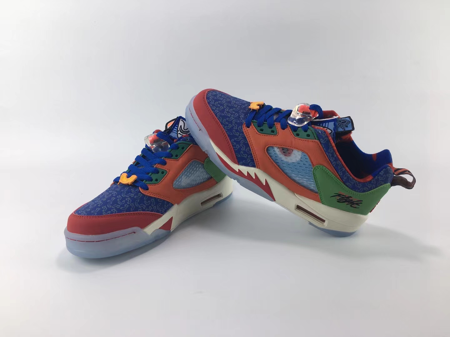 2022 Air Jordan 5 Low Orange Blue Green Shoes